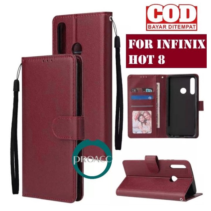 flip wallet INFINIX HOT 8 flip case casing handphone flip cover