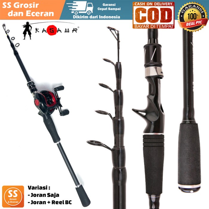 Joran Pancing Telescopic Fishing Rod 1.M 1.6M Ul Fiber Carbon Spining
