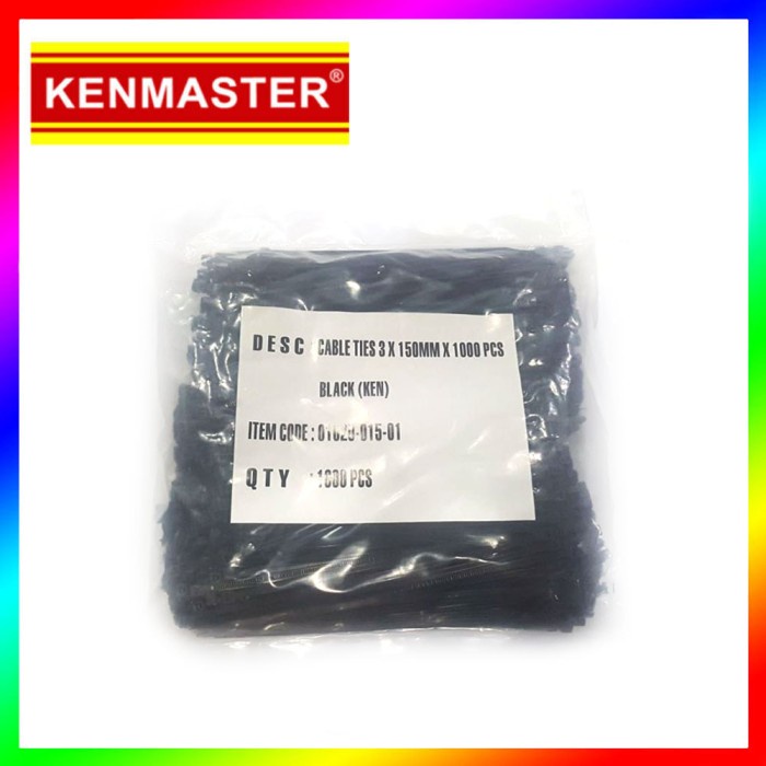 

Best Seller Kenmaster Nylon Kabel Tis 15 Cm Cable Ties 3 X 150 Mm 1000 Pcs Hitam