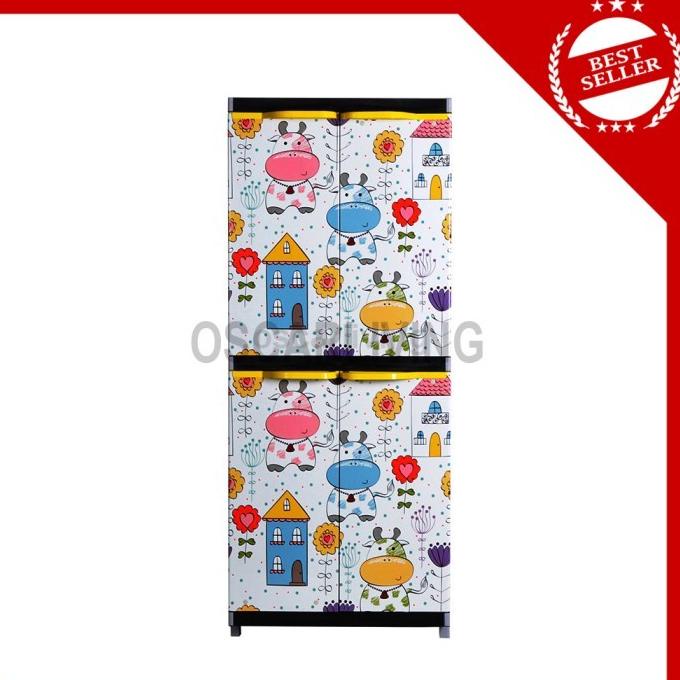 Miami Orlando Lemari Pakaian Plastik Serbaguna Motif Sapi Sasyaniara