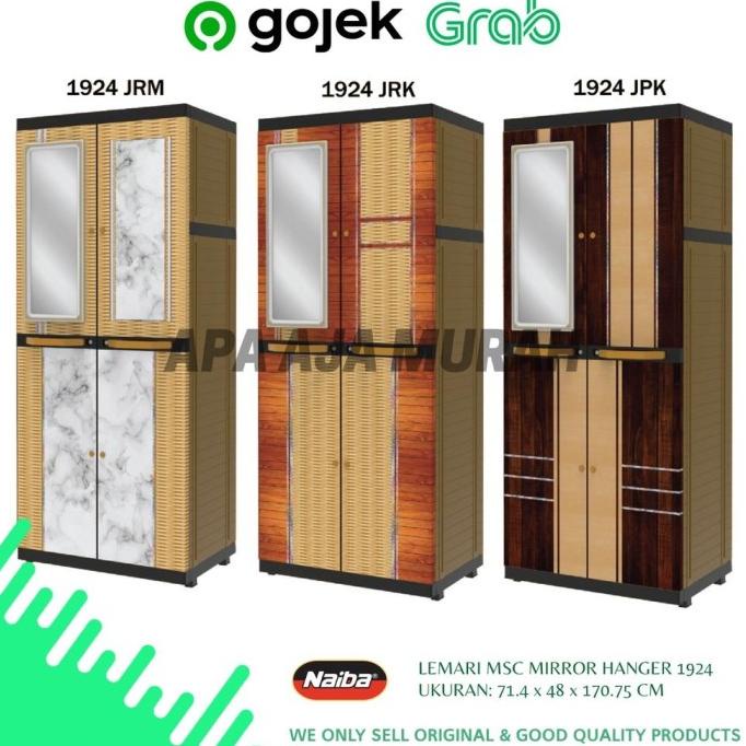 Lemari Pakaian Plastik Naiba 1924 Gantung Rak Kunci Dengan Kaca / Sasyaniara