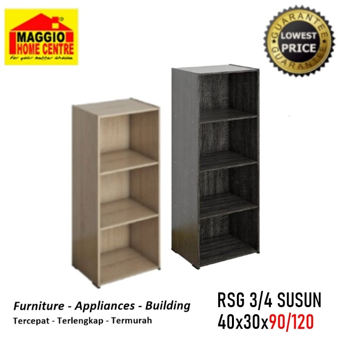 Terlaris Rak Kayu 3 / 4 Susun - Rak Multifungsi - Rak Buku - Rsg - Graver