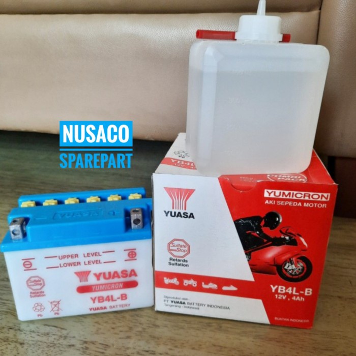 Terlaris Aki Accu Yuasa Yb4L-B Aki Basah Ninja R Rr Rgr 150 Astrea Star