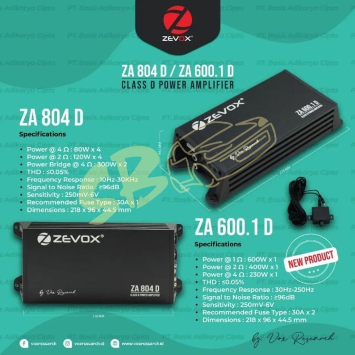 Terlaris Power Amplifier Zevox Za 804 D Atau Za 600.1D Class D Za804D Za600.1D