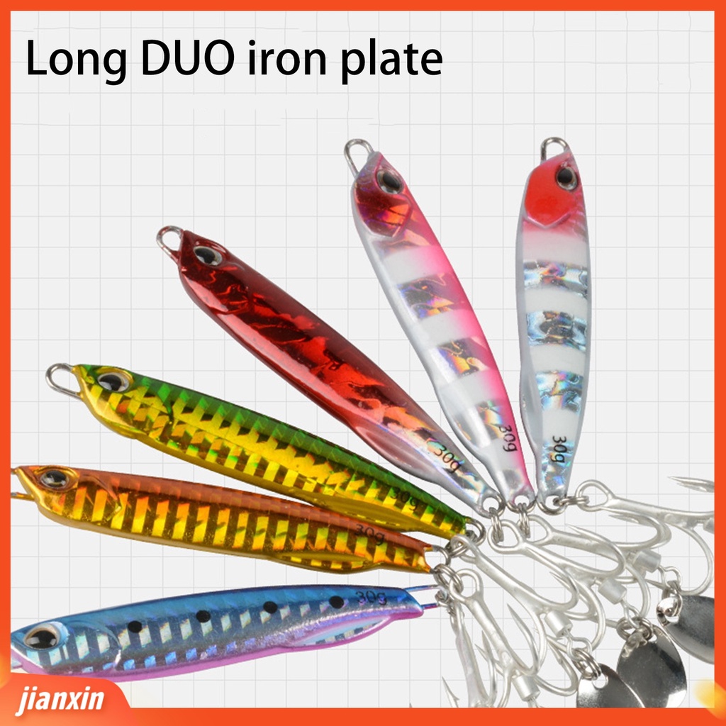 [Jianxin] 30g/7.5cm Memancing Umpan 3D Simulasi Fisheye Treble Hook Bercahaya Menggoda Logam Memancing Spanyol Buckthorn Plat Besi Memancing Luar Ruangan