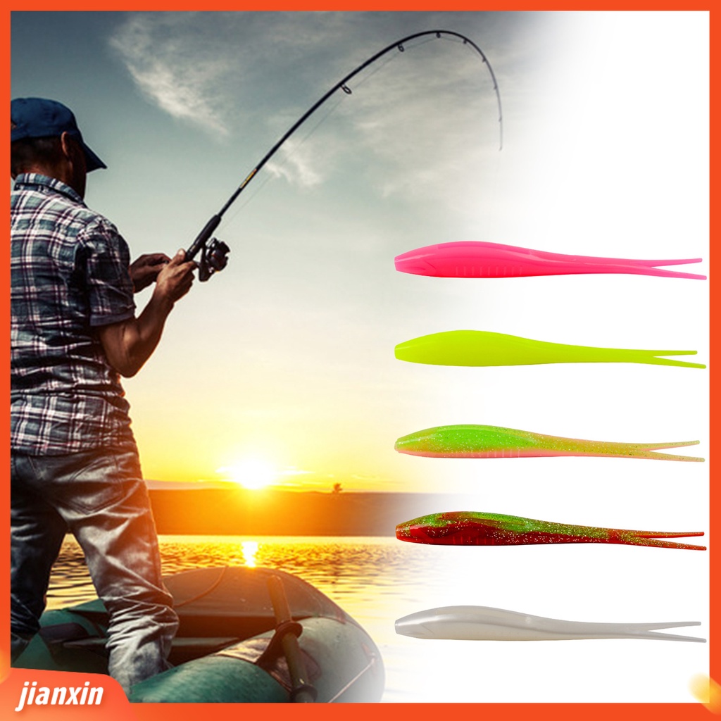 [Jianxin] 3pcs 17cm/16g Soft Lure Elastisitas Tinggi Tahan Gigit Menggoda Simulasi Besar Bercabang Ekor Mengambang Umpan Memancing Aksesoris