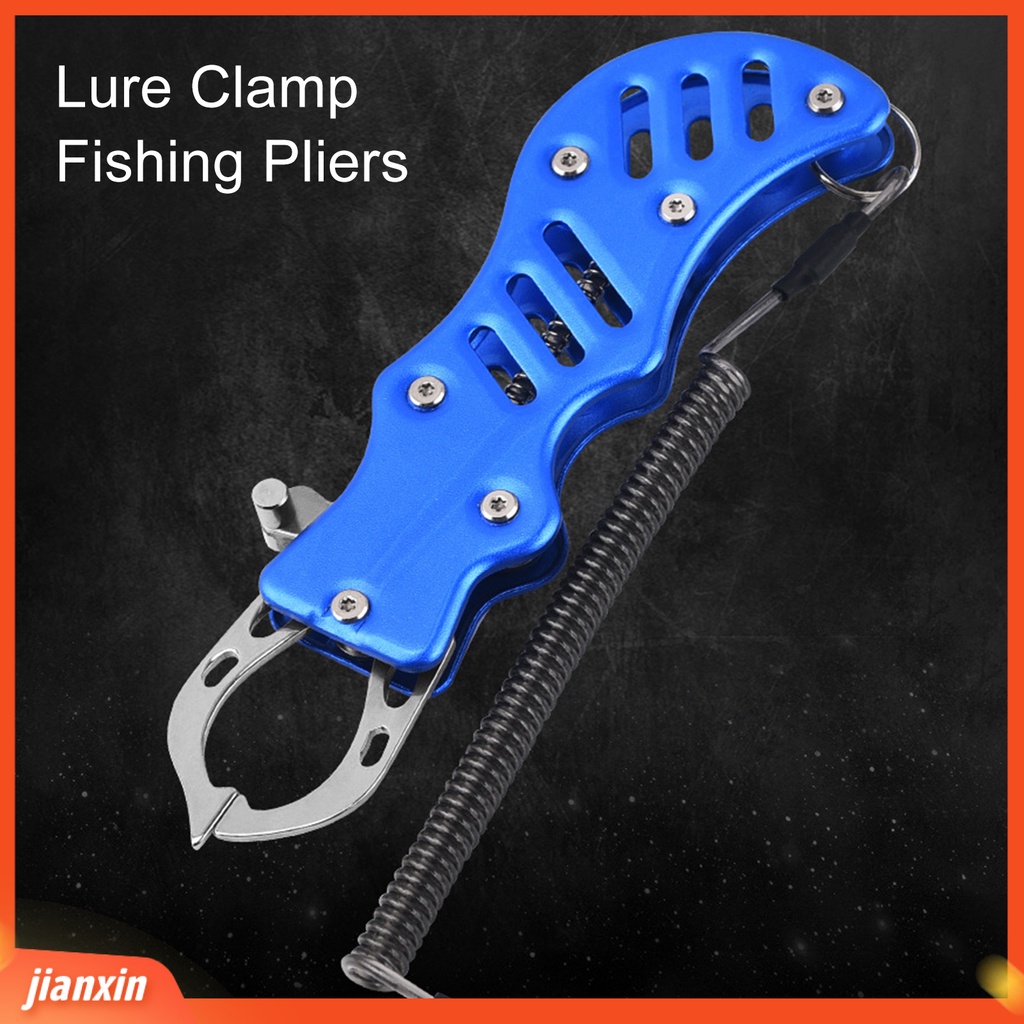 [Jianxin] 1 Set Fish Lip Gripper Operasi Tekan Otomatis Rebound Control Fish Stainless Steel Lure Clamp Memancing Tang Peralatan Angling