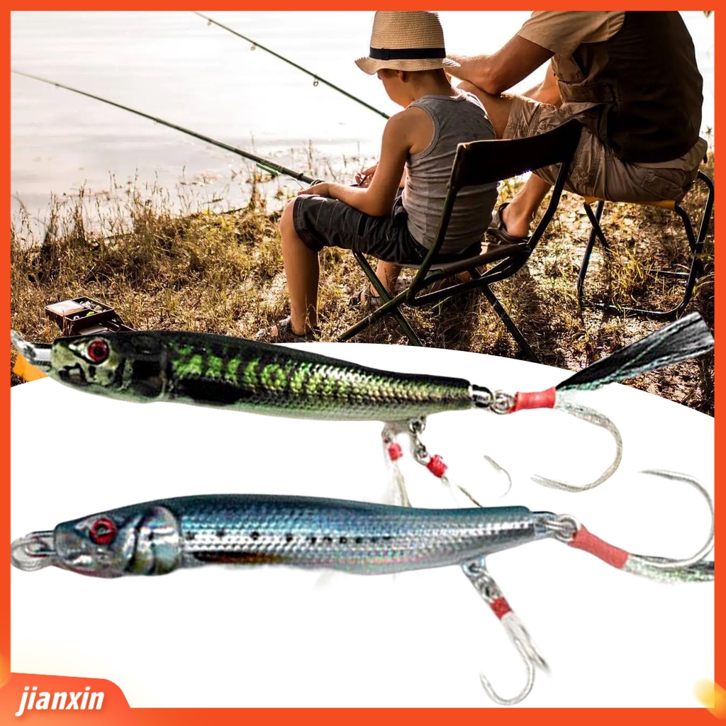 [Jianxin] 100g/100mm Umpan Pancing Bentuk Bulu Kait Ganda 3D Fisheyes Warna Terang Efisien Ikan Menarik Universal Laut Memancing Buatan Jigging Umpan Keras Peralatan Memancing