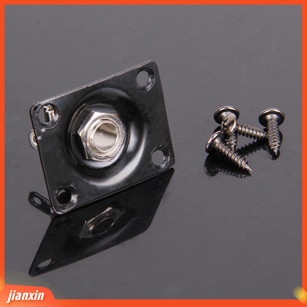 [Jianxin] Jack Plate Bentuk Persegi 3 Warna Ukuran 6.35mm Untuk Gitar Bass Elektrik