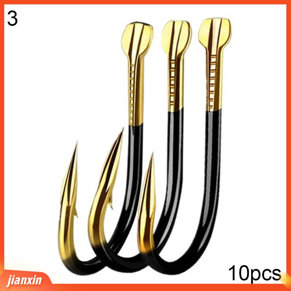 [Jianxin] 10Pcs Iron Barbed Outdoor Fishing Hooks Bait Holder Fish Tackle Accessories