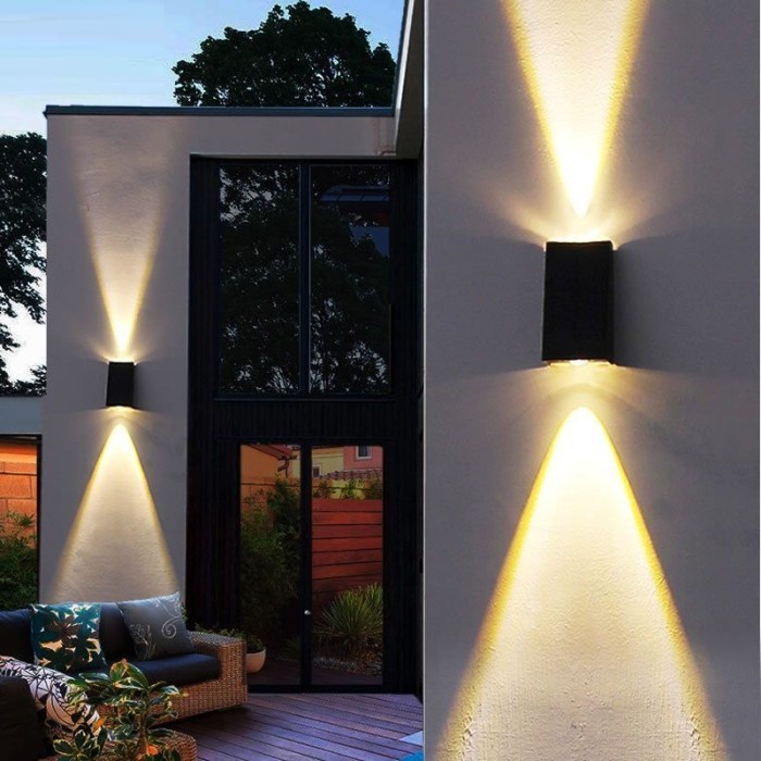 FM FIT Lampu Dinding 2 Arah Waterproof Wall Light Watt Led Taman Lamp Garden