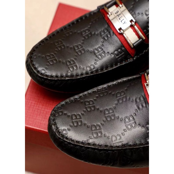 sepatu bally cowok slip on pria loafer shoes men kulit new