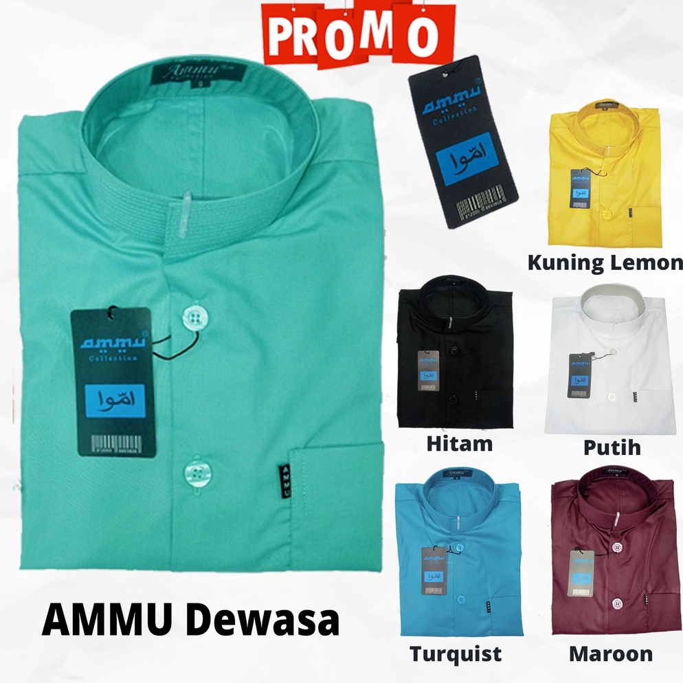 Siap Kirim.. Baju Koko Ammu collection amu dewasa baju amu polos lengan panjang baju Koko aku salaf 