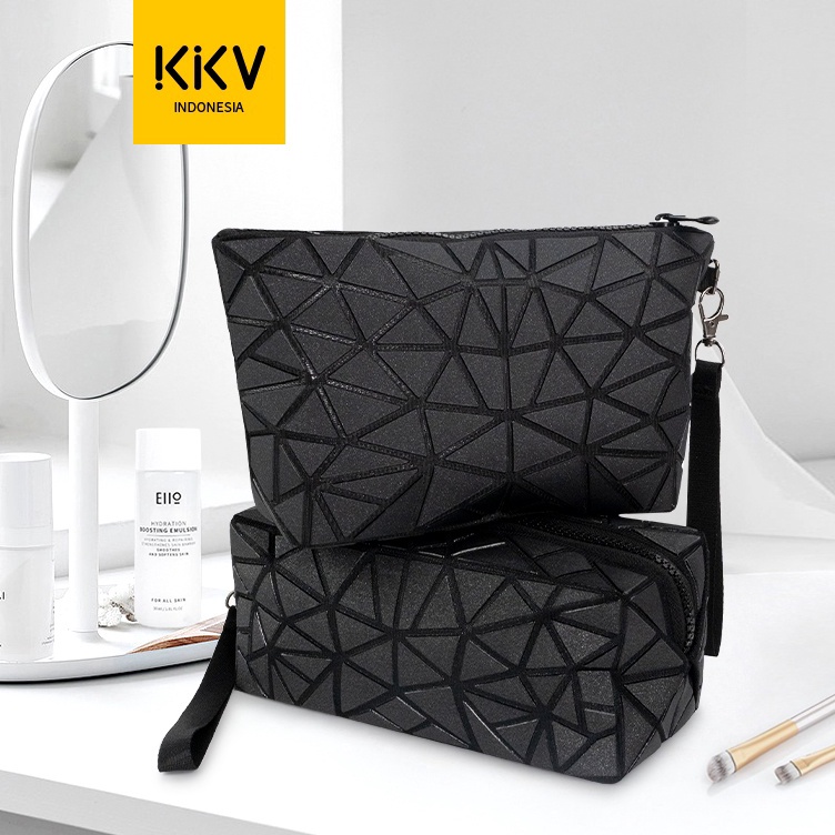 ➟Murah✵ IH8AP KKV - DUNNS Diamond / Rectangular Diamond Cosmetic Bag Black A86 ✵Harga Murah