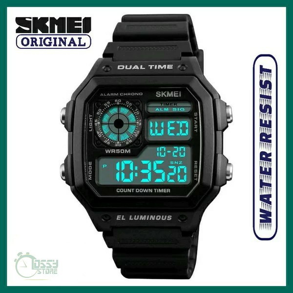 Jam Tangan Dital Pria Skmei El Luminous Water Resistant 5M
