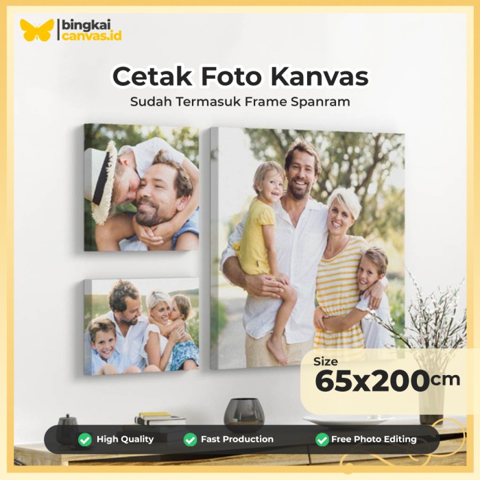 Terlaris Cetak Foto Kanvas 65X200Cm + Spanram / Canvas Photo Printing