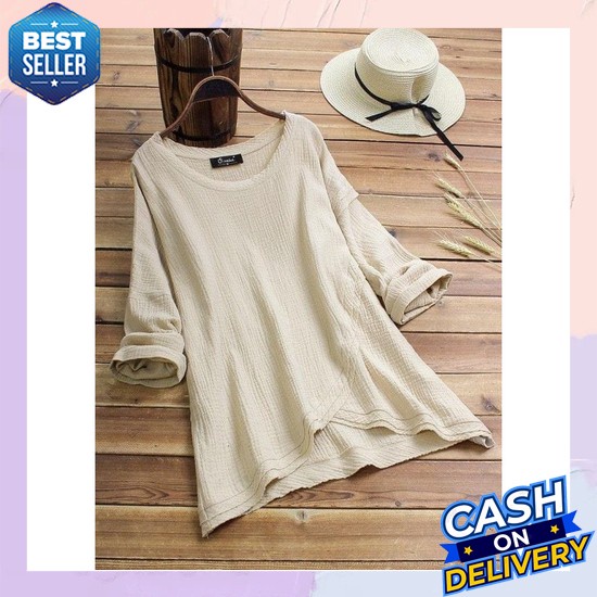 Busana Muslim Baju Kantor Muslimah Tunik Putih Polos Snow Drop- Atqia  Baju Wanita - Jule Tunik Cr