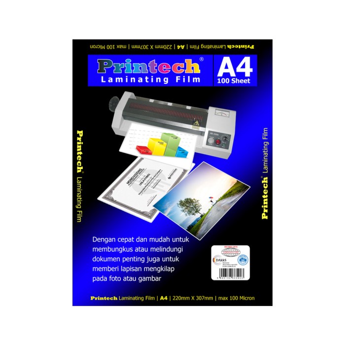 Terlaris Printech Laminating Film Pouch / Plastik Laminating A4 - 06002
