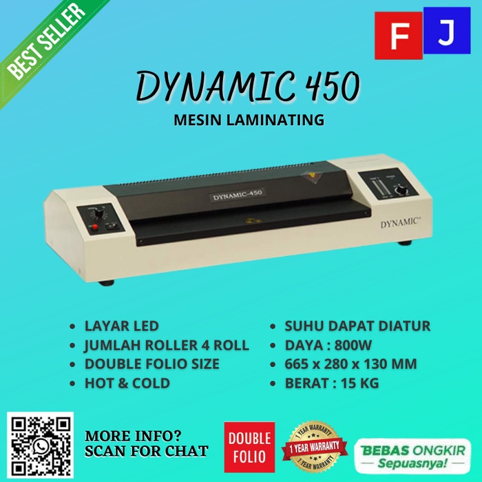 Terlaris Laminate Dynamic 450 Mesin Laminating Double Folio - Garansi Resmi