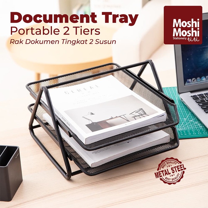 

Terlaris Document Tray Desk Storage Rak Kertas File Dokumen 2 Susun Jaring Besi