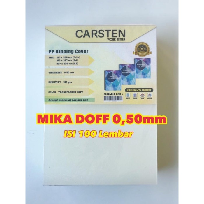 

Terlaris Termurah!!! Cover Mika Doff Folio Tebal 0,50Mm Isi 100 Lembar