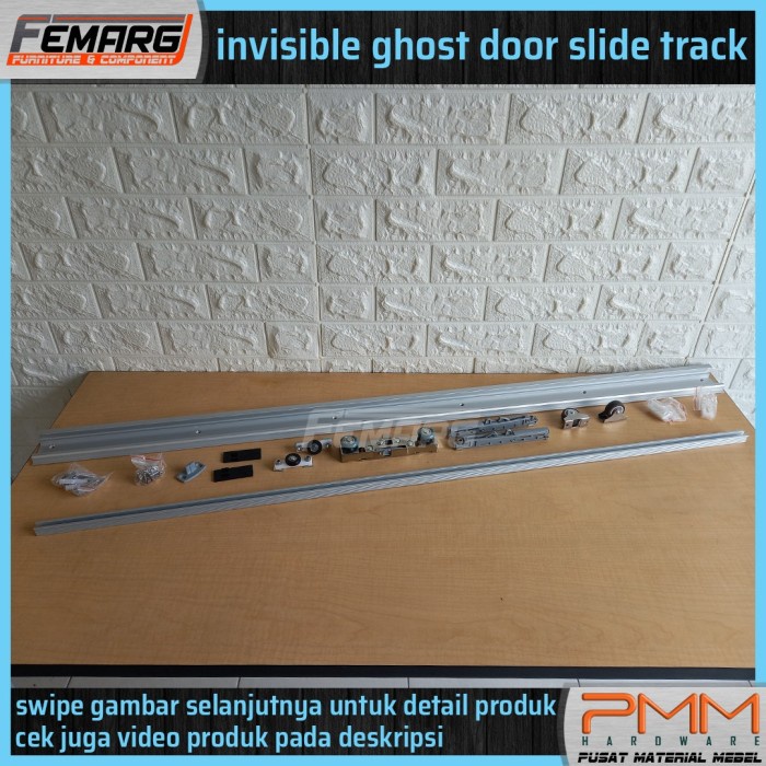 Terlaris Rel Sliding Tersembunyi Slowmotion FemargSoftclosing Ghost Door Track