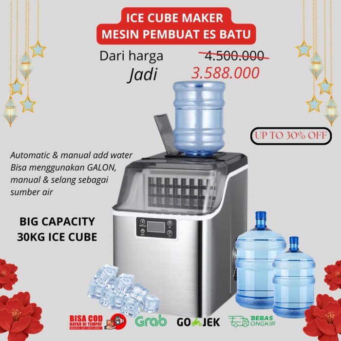 Terlaris Mesin Es Batu Kristal Pembuat Es 15-30Kg/D Terbaik Cafe Kantor Dll