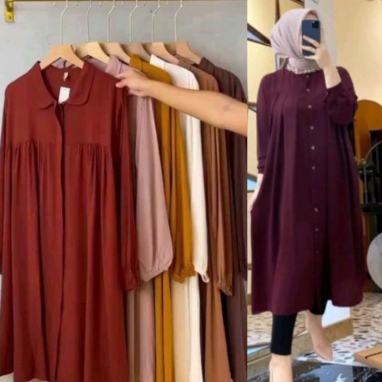 Free Ongkir/ KEMEJA LONG TUNIK CRINKLE AIRFLOW