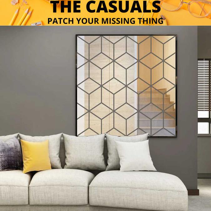 Cermin Dinding / Kaca Cermin / Cermin Hias / Stiker Cermin Akrilik