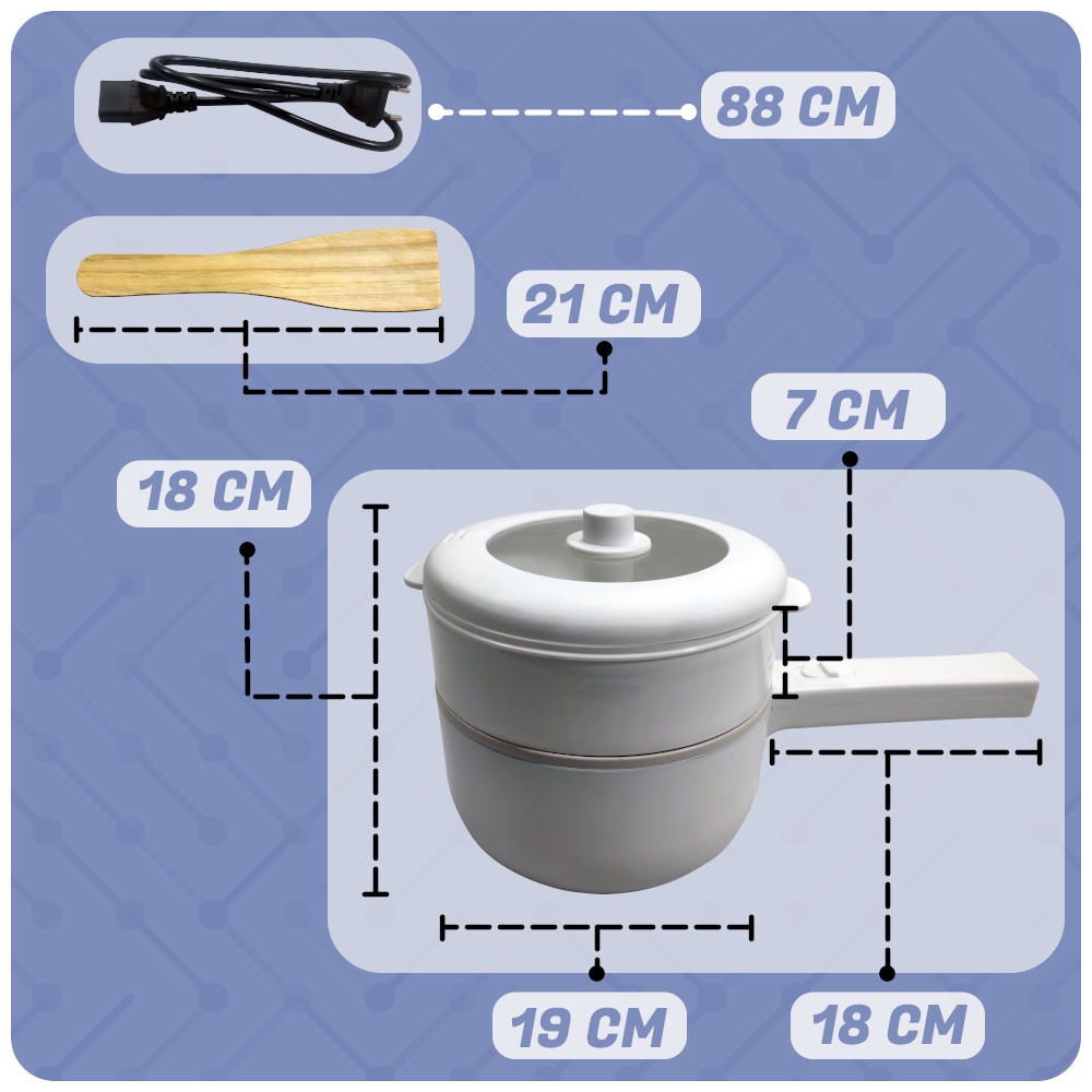 Panci Listrik Anti Lengket Panci Rebus/Kukus Elektrik Panci Electric Gagang Anti Panas