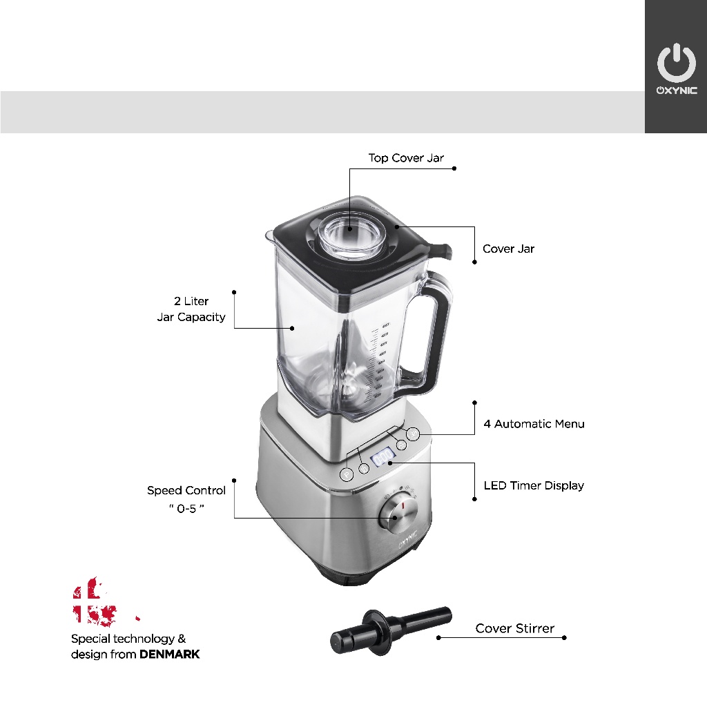 OXYNIC SUPER POWER BLENDER TOUCHSCREEN / 2L / HEAVY DUTY 32.000 RPM