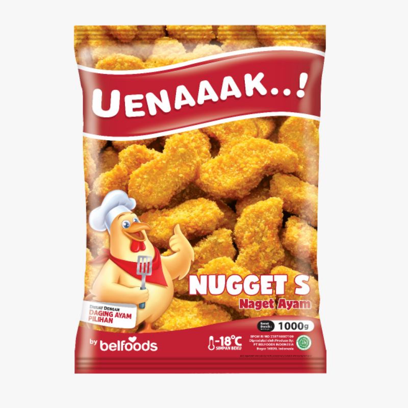 

BELFOODS NAGET UENAAAK NUGGET AYAM BENTUK S 1 KG 1000G