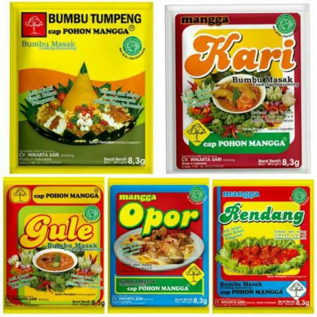 

BUMBU MASAK INSTANT KEMASAN HEMAT - BUMBU MASAK DAPUR CAP POHON MANGGA TUMPENG RENDANG OPOR KARE GUL