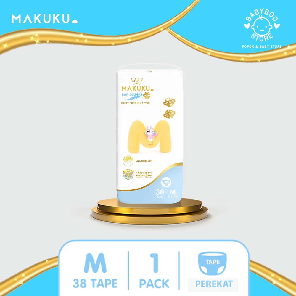MAKUKU SAP Diapers procare Tape/Pants NB/S/M/L/XL/XXL x 1 Pack Popok Premium Lembut Mencegah Ruam Dan Anti Gumpal