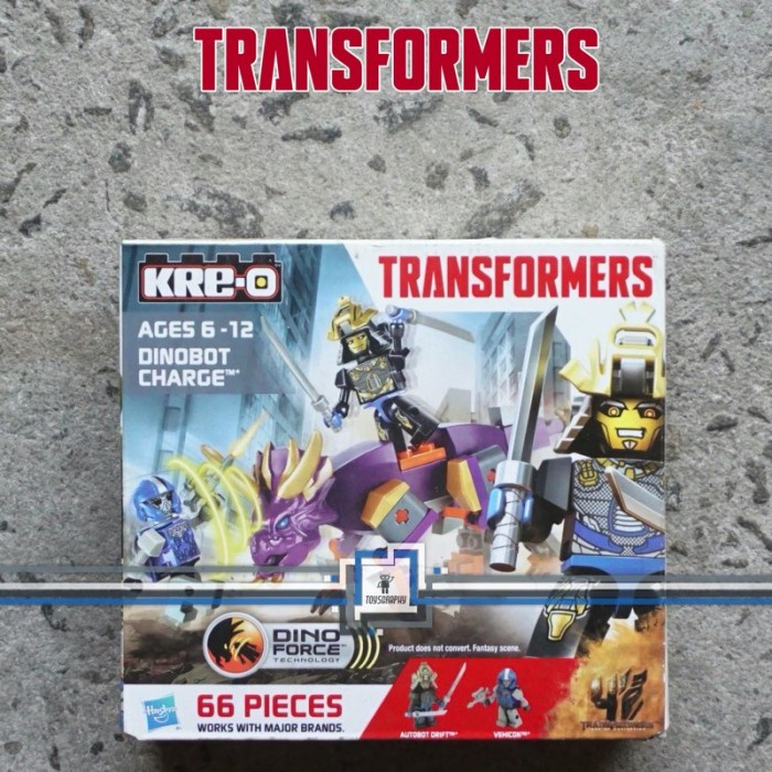 HOT SALE TRANSFORMERS KREO SLUG DINOBOT CHARGE WITH DRIFT 66PCS KRE-O BRICKS TERLARIS