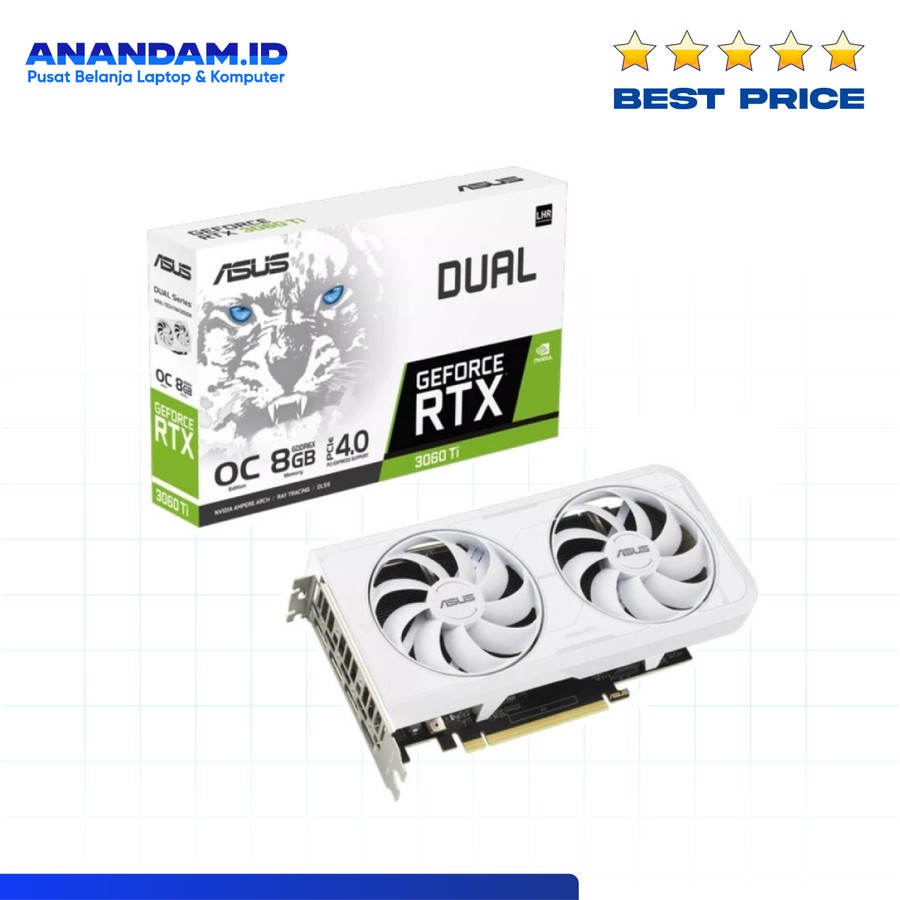 VGA ASUS Dual GeForce RTX 3060 Ti OC White Edition 8GB GDDR6