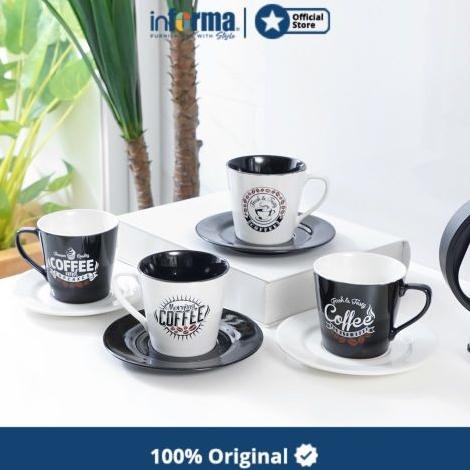 Informa - Appetite Set 4 Pcs Cangkir & Saucer Coffee Beans