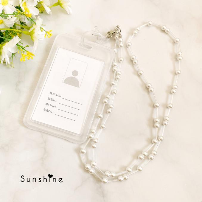 

Gantungan Tali ID Card Lanyard Pearl Mutiara Crystal Beads
