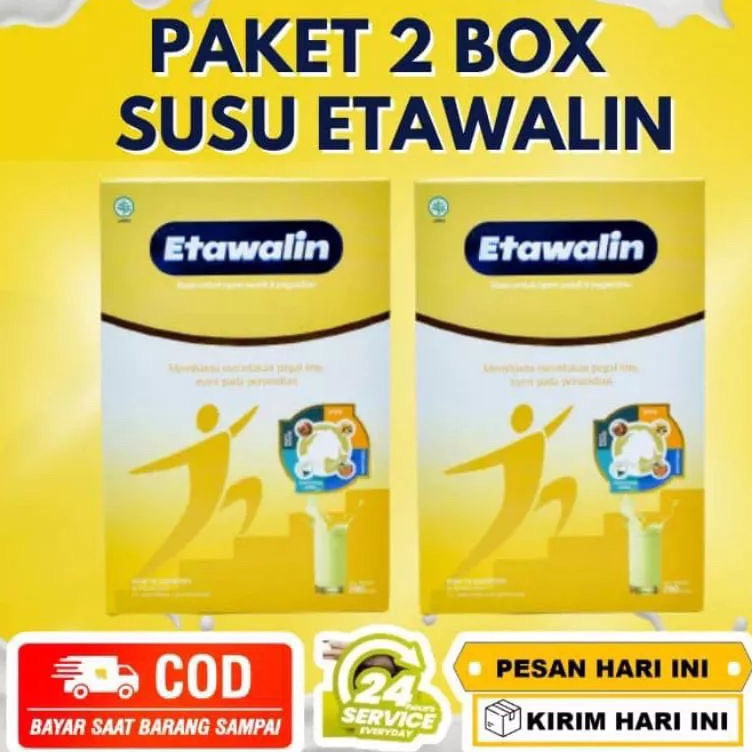 

Terbaru (PROMO 2 BOX) ETAWALIN ASLI SUSU HERBAL KESEHATAN MENYEMBUHKAN REMATIK DAN MENJAGA KESEHATAN TULANG