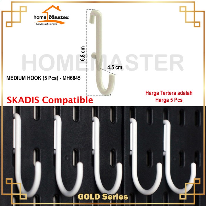 

Bestseller Homemaster Gantungan/Kait/Holder/Hook Pegboard M Plastik Mh6845