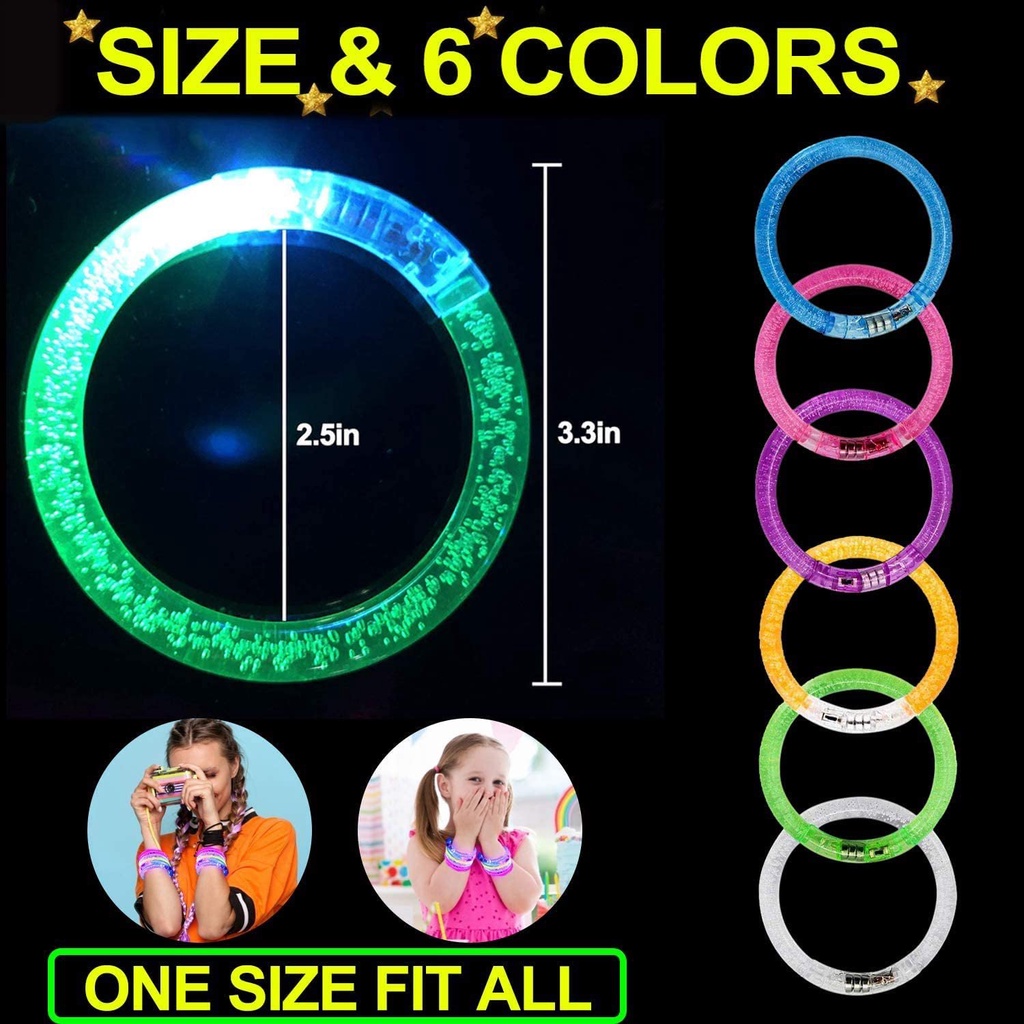 【PROMO】Mainan Anak Gelang Akrilik Gelang LED Acrylic Wristband Bracelet Kelap Kelip Konser Acara Pesta Natal Karnaval