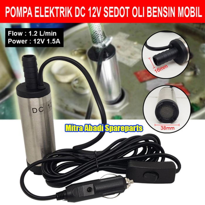 Terlaris Pump Pompa Elektrik Dc 12V Sedot Oli Bensin Mobil / Oil Diesel Pump