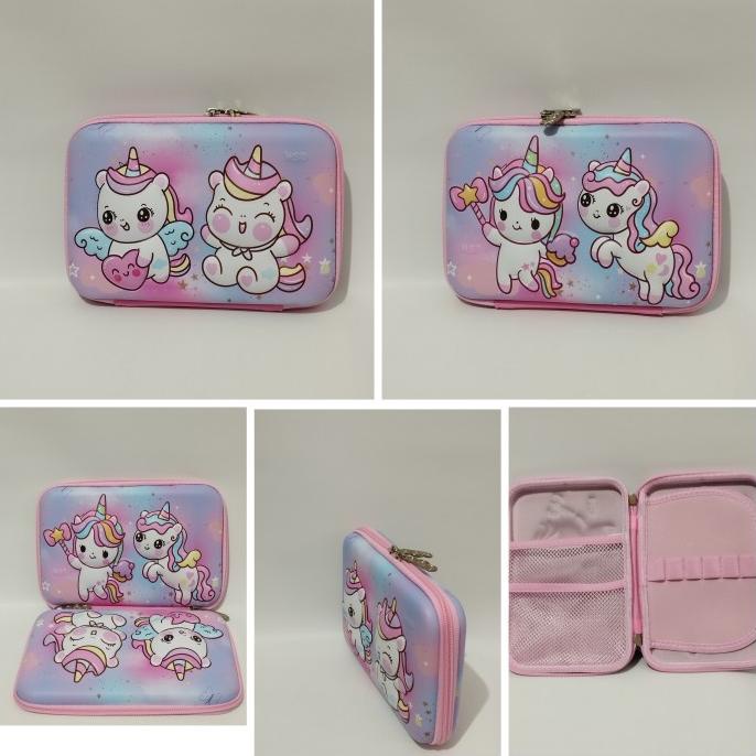 

tempat pensil anak perempuan cute unicorn replika smiggle 3d import
