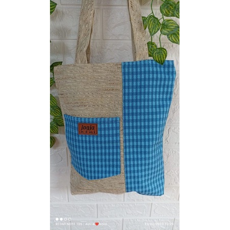 TOTEBAG GONI SINTETIS KOTAK SERIES / TAS KULIAH