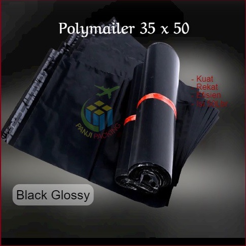 

Grosir Polymailer uk. 35x50 Plastik Amplop Hitam Packing Online Kantong Polimailer NRE