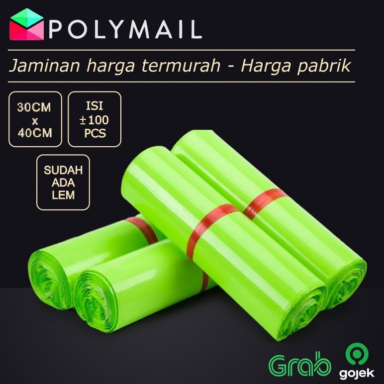 

Grosir POLYMAILER ±100PCS 30x40CM GREEN GLOSSY PLASTIK POLYMAILER HIJAU A0K