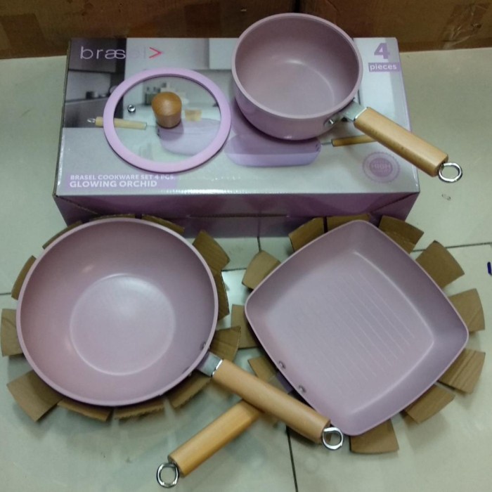 Panci Set Induksi Marble Coating Cooking Set Marble Coating Brasel