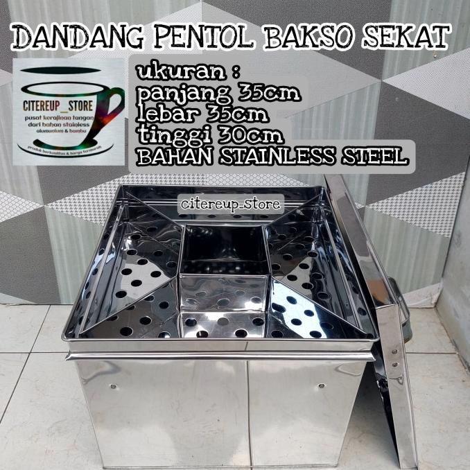 dandang pentol bakso sekat / Panci kotak stainles / Panci bakso siomay