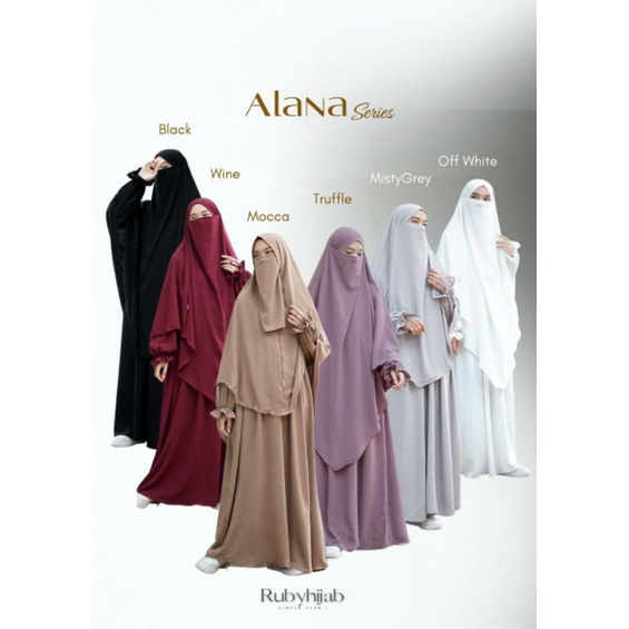 ALANA SERIES BY RUBY HIJAB TERBARU GAMIS SYAR'I CEY CRINKLE AIRFLOW PREMIUM KHIMAR BASIC & FRENCH KH