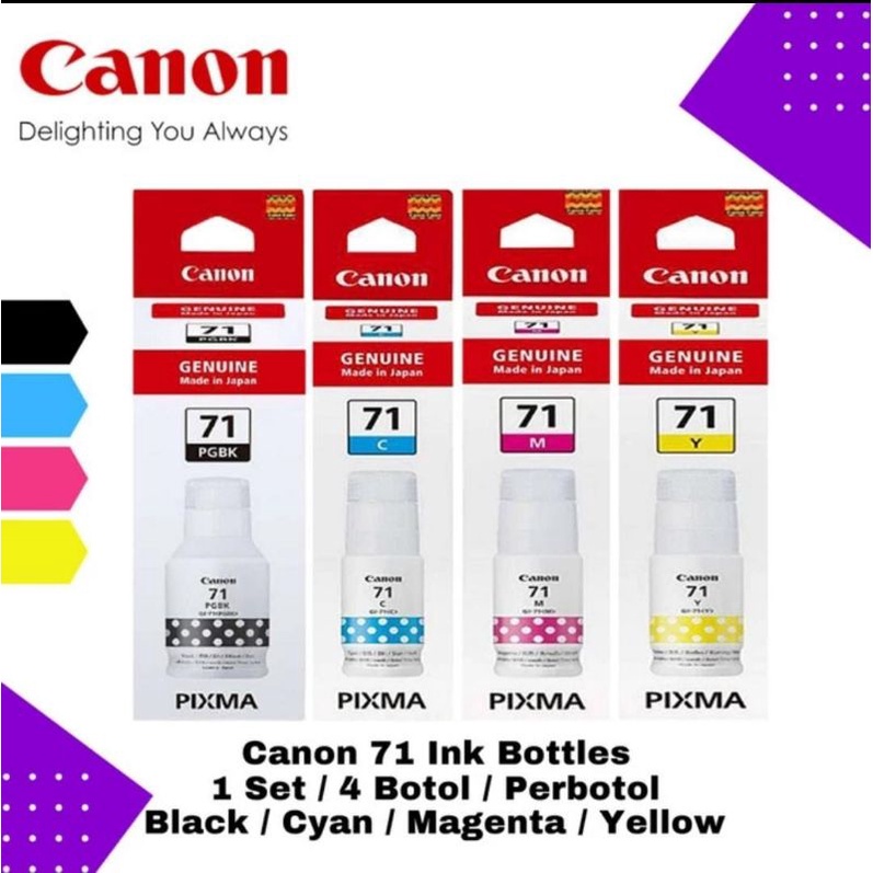 Tinta Canon GI-71 (1Set) Refill Ink Printer G1020 G2020 G3020 G4020